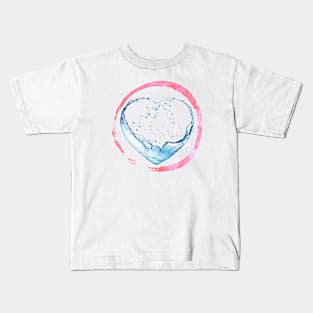 Aqua Fluid Heart Kids T-Shirt